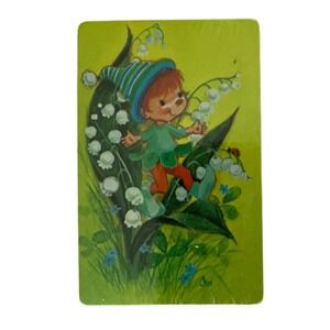 Vintage Trump Joker Swap Playing Card Gnome Lily of the Valley Chri Art Jester